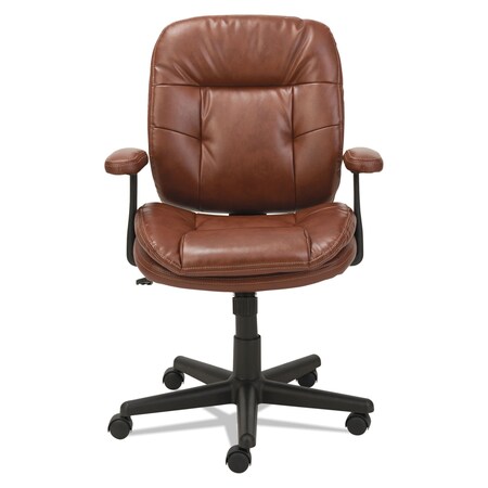 Oif Leather Task Chair, Brown OIFST4859